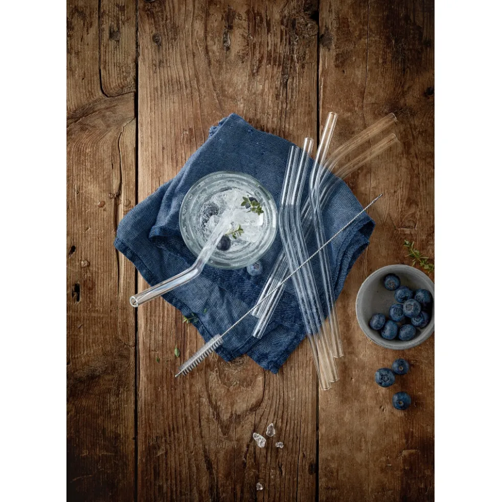 Baric Trinkhalme aus Glas, 22 cm, 6 Stück