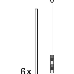 Baric Trinkhalm-Set Cromargan®, 18 cm, 6-teilig plus mit Reinigungsbürste