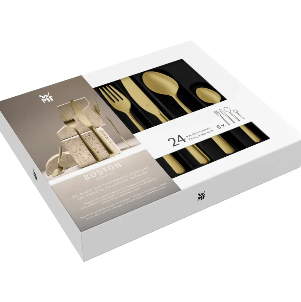 Boston Besteck-Set, Champagner Gold, 24-teilig, Cromargan® hochwertiger Edelstahl