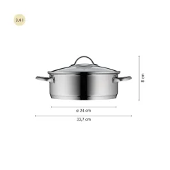 Devil Servier-Schmorpfanne mit Glasdeckel, 24 cm
