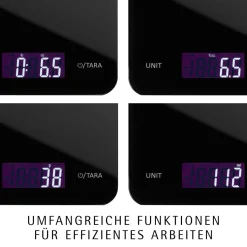Digitale Küchenwaage, Schwarz, 23 x 15 cm