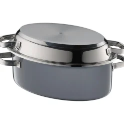 Fusiontec Mineral Multi-Bräter mit Edelstahldeckel, 38 cm, Platinum