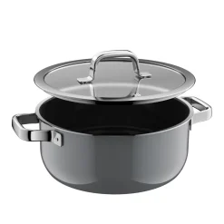 Fusiontec Mineral Pro, Bratentopf mit Decke, 24 cm, Platinum