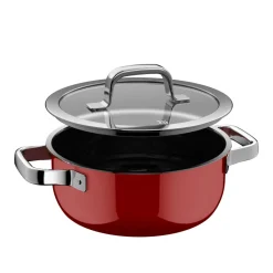 Fusiontec Mineral Pro, Bratentopf mit Deckel, 20 cm, Passion Red