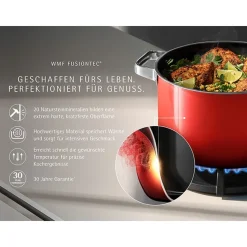 Fusiontec Mineral Pro, Kochtopf mit Deckel, 24 cm, Passion Red