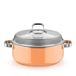 Fusiontec Mineral Pro, Schmortopf mit Deckel, 28 cm, Papaya Orange