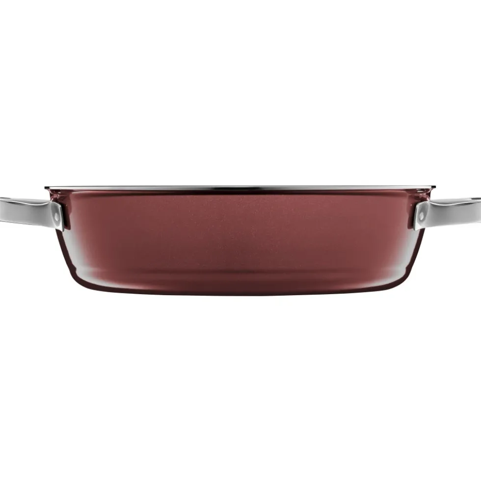 Fusiontec Mineral Schmorpfanne mit Glasdeckel, 28 cm, Rose Quartz