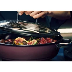 Fusiontec Mineral Schmorpfanne mit Glasdeckel, 24 cm, Black