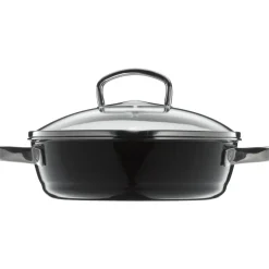 Fusiontec Mineral Schmorpfanne mit Glasdeckel, 24 cm, Black