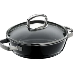 Fusiontec Mineral Schmorpfanne mit Glasdeckel, 24 cm, Black