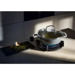 Fusiontec Mineral Schmorpfanne mit Glasdeckel, 24 cm, Platinum