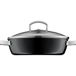 Fusiontec Mineral Schmorpfanne mit Glasdeckel, 28 cm, Black