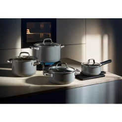 Fusiontec Mineral Schmorpfanne mit Glasdeckel, 28 cm, Platinum