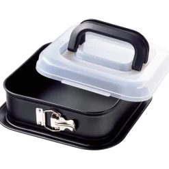KAISER Inspiration Springform quadratisch mit Transporthaube, 24 x 24 cm