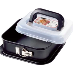 KAISER Inspiration Springform quadratisch mit Transporthaube, 24 x 24 cm