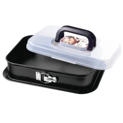 KAISER Inspiration Springform rechteckig mit Transporthaube, 35 x 24 cm