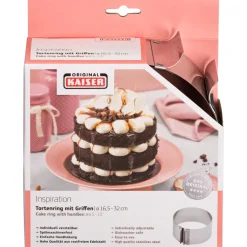 KAISER Inspiration Tortenring mit Griffen, 9 cm hoch
