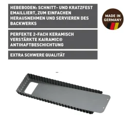 KAISER La Forme Plus Tarte- und Quicheform mit Hebeboden, rechteckig, 35 x 13 cm