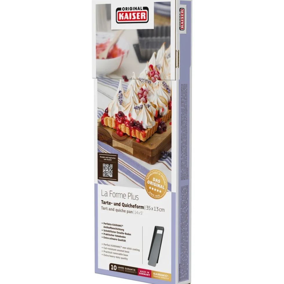 KAISER La Forme Plus Tarte- und Quicheform mit Hebeboden, rechteckig, 35 x 13 cm