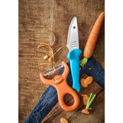 Kinderkoch-Set mit Gemüseschäler und Messer, 2-teilig