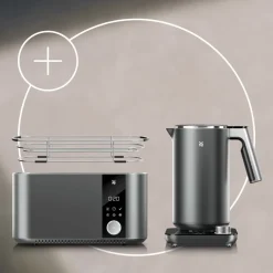 Master Set: Langschlitz-Toaster mit Brötchenaufsatz und Wasserkocher