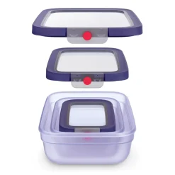 oneClick Frischhaltedosen 3-teiliges Space Saving Set (0,5 / 1,2 / 2,3 L) N12304