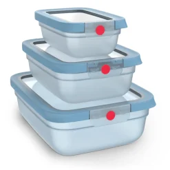 oneClick Frischhaltedosen 3-teiliges Space Saving Set (0,5 / 1,2 / 2,3 L) N12302
