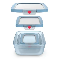oneClick Frischhaltedosen 3-teiliges Space Saving Set (0,5 / 1,2 / 2,3 L) N12302