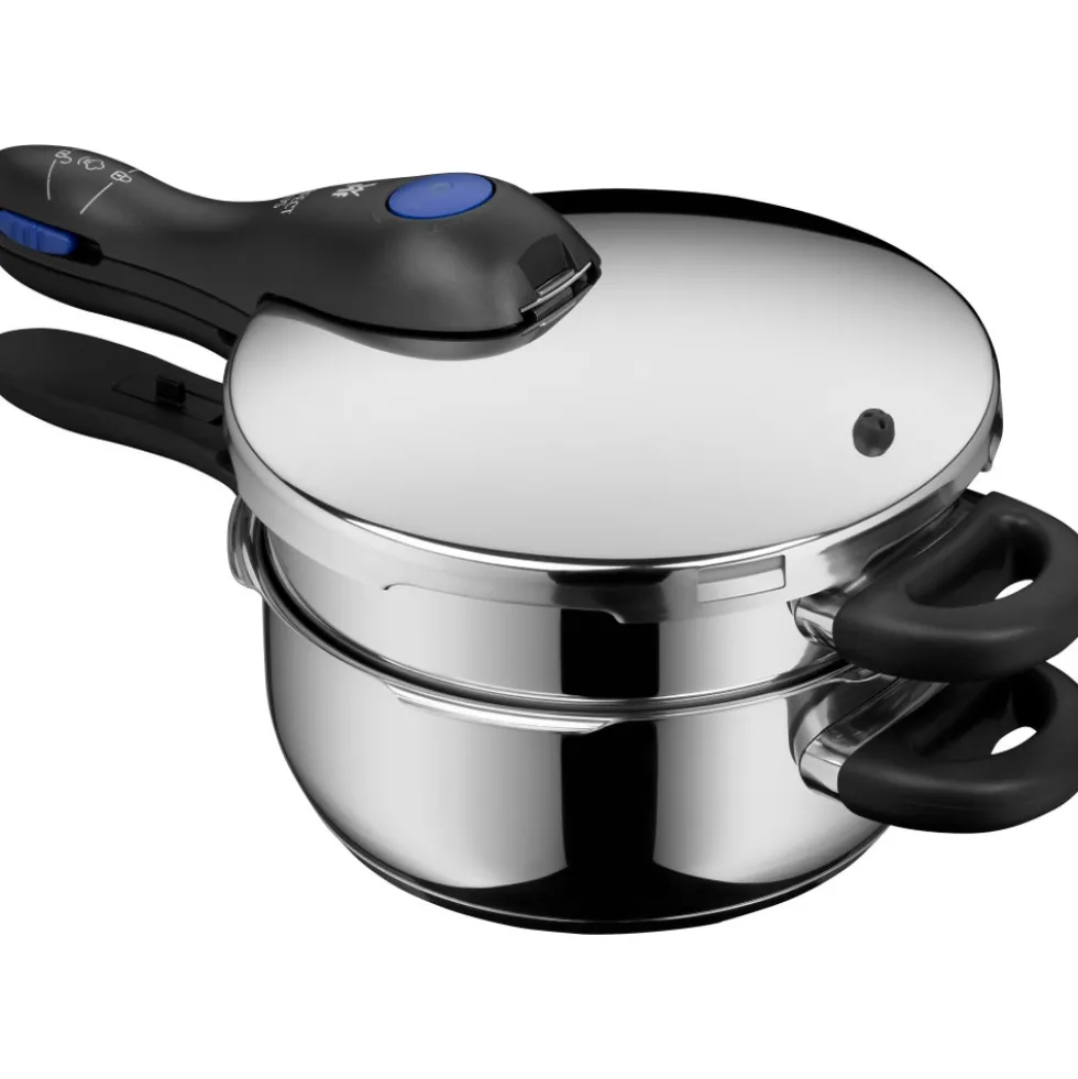 Perfect Plus One Pot Schnellkochtopf-Set, 22 cm, 3 & 4,5 L, stapelbar, mit Dämpfeinsatz