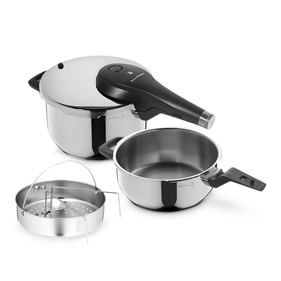 Perfect Premium One Pot Schnellkochtopf-Set mit Dampfgareinsatz, 22 cm, 4,5 und 3,0 Liter
