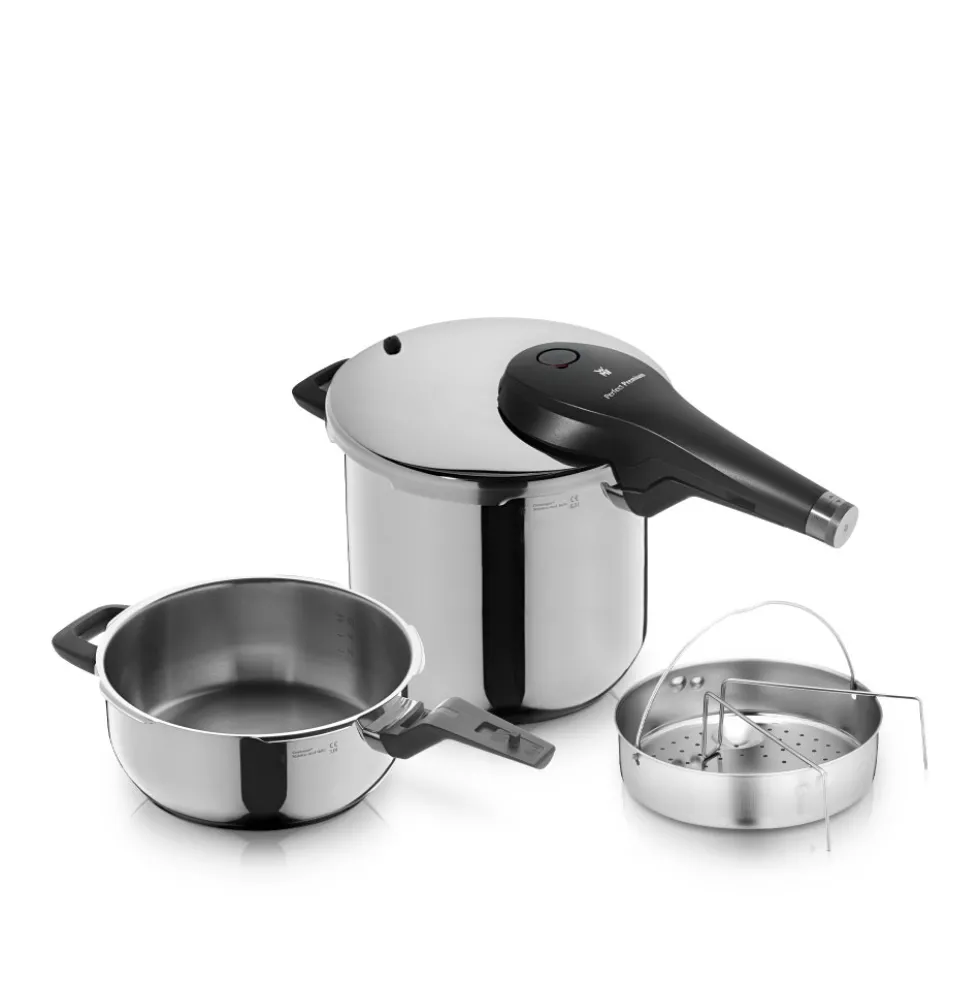 Perfect Premium One Pot Schnellkochtopf-Set mit Dampfgareinsatz, 22 cm, 6,5 und 3,0 Liter