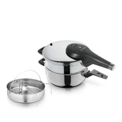 Perfect Premium One Pot Schnellkochtopf-Set mit Dampfgareinsatz, 22 cm, 4,5 und 3,0 Liter, stapelbar