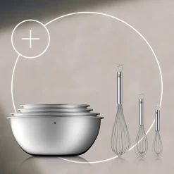 Set: Gourmet Küchenschüssel-Set, 4-teilig, mit Profi Plus Schneebesen-Set, 3-teilig