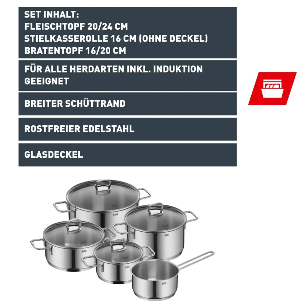 Silit Alicante Topf-Set, 5-teilig