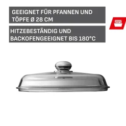 Silit Glasdeckel mit Edelstahlgriff, 28 cm