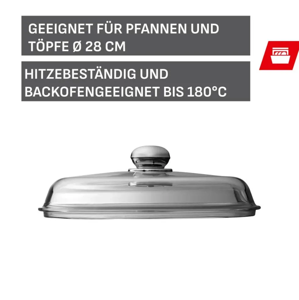 Silit Glasdeckel mit Edelstahlgriff, 28 cm