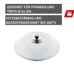 Silit Glasdeckel mit Edelstahlgriff, 24 cm