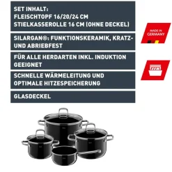 Silit Silargan® Elegance Topf-Set, 4-teilig, Black