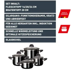 Silit Silargan® Modesto Topf-Set 4-teilig, Black