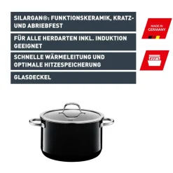 Silit Silargan® Passion Kochtopf mit Deckel, 16 cm, Black