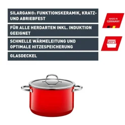 Silit Silargan® Passion Kochtopf mit Deckel, 16 cm, Red