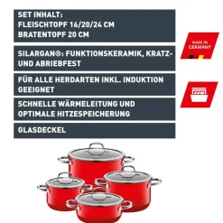 Silit Silargan® Passion Topf-Set, 4-teilig, Red