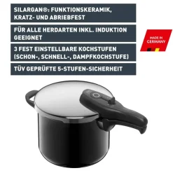 Silit Silargan® Sicomatic t-Plus Schnellkochtopf 22 cm, 6,5 l, Black