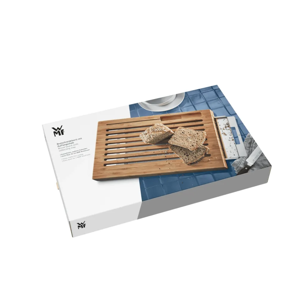 Smart Storage Brotschneidebrett mit Auffangschale Schneidebrett, 44 x 27 cm