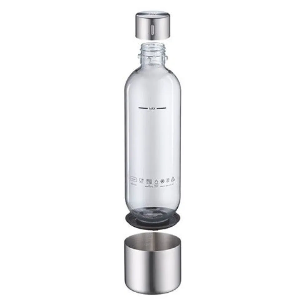 Starter-Set: Element One Wassersprudler mit PET-Ersatzflasche, Edelstahl