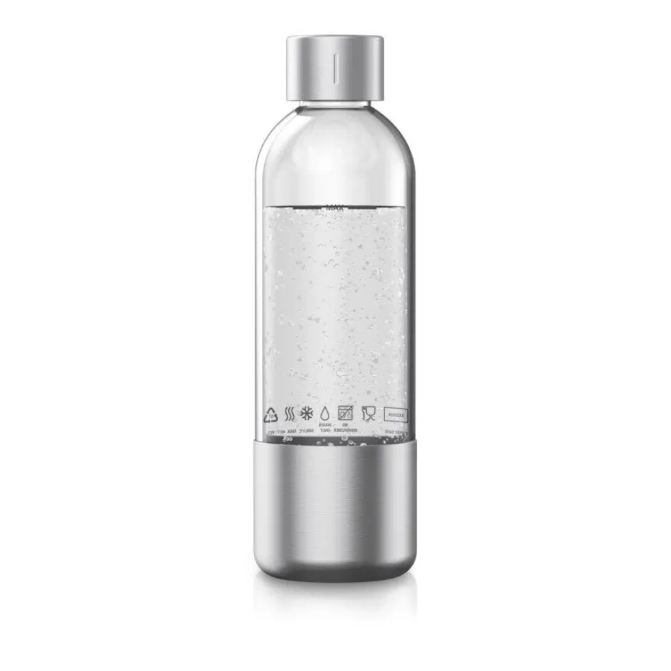 Starter-Set: Element One Wassersprudler mit PET-Ersatzflasche, Edelstahl