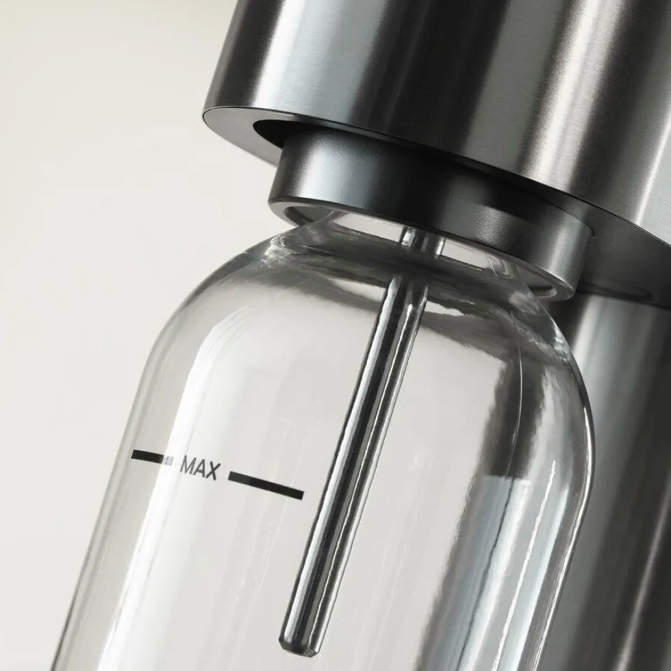 Starter-Set: Element One Wassersprudler mit PET-Ersatzflasche, Edelstahl